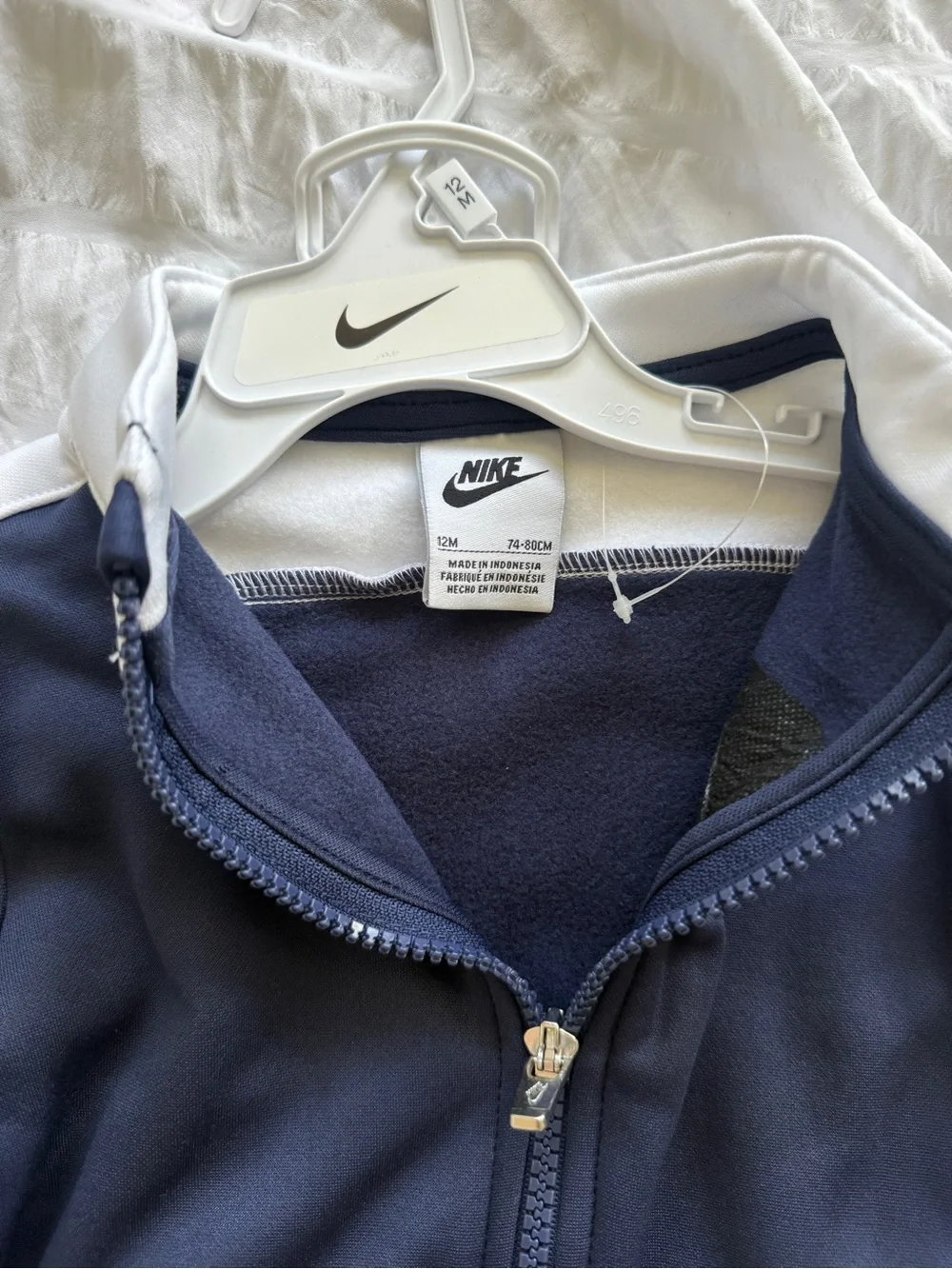 12M Nike Toddler Zip Jacket - Navy & White